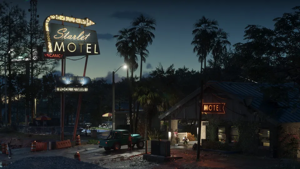 Official GTA VI environment screenshot of Port Gellhorn
